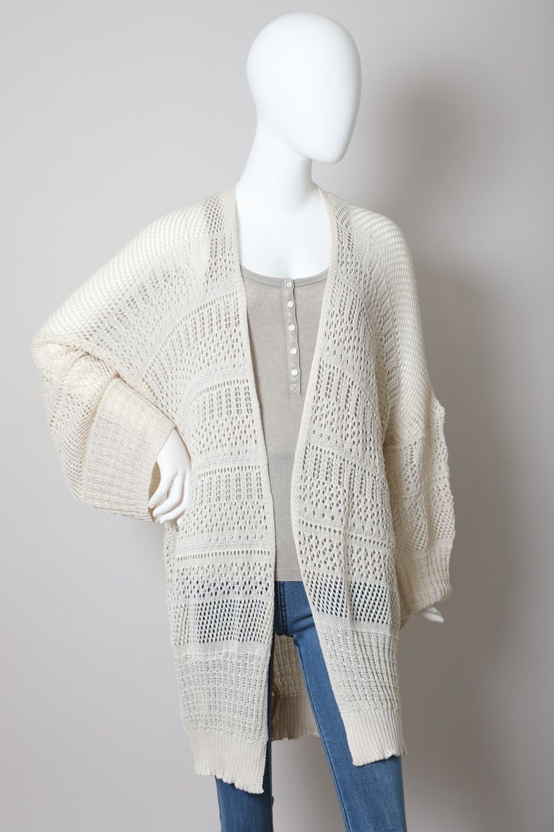 Knit Netted Cardigan Kimono – TD Collection
